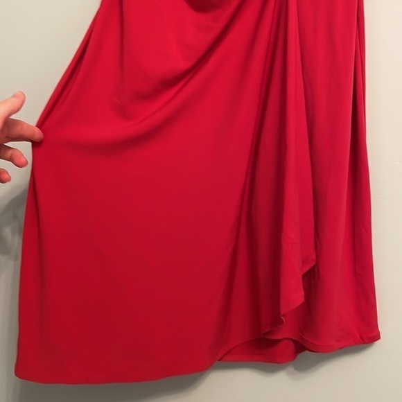 NWT Max and Cleo Red 3/4 Length Sleeve Wrap Style Midi Dress Size L - Picture 5 of 7